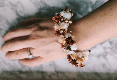 pols corsage bloemen armband gedroogde bloemen