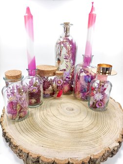 Droogbloemen in fles collectie COLD PINK