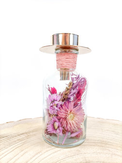 Droogbloemen in fles collectie COLD PINK
