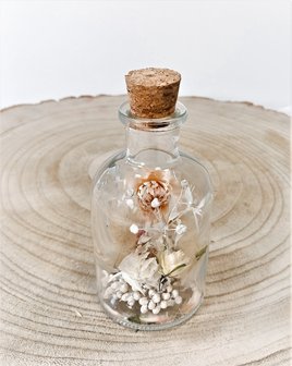 Droogbloemen in fles small met kurk