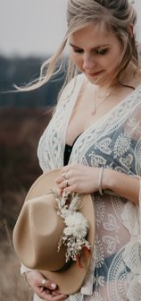 Bohemien hoed met droogbloemen