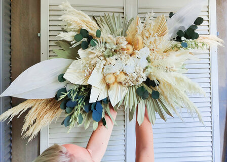 Pampas droogbloemen wolk backdrop