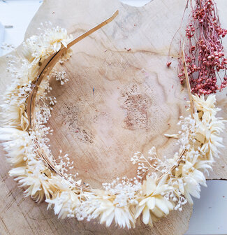 Diadeem haarkrans droogbloemen