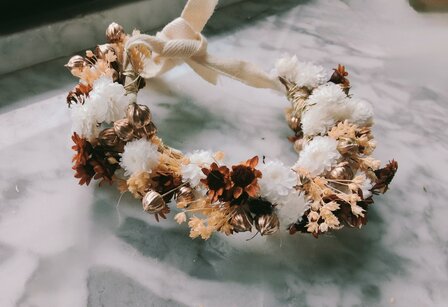 Bloemen armband droogbloemen pols corsage 