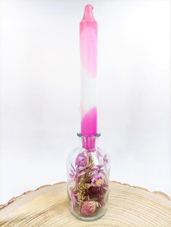 Droogbloemen in fles collectie COLD PINK