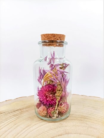 Droogbloemen in fles collectie COLD PINK