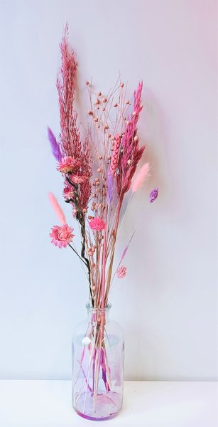 Droogbloemen boeket klein pastel tinten