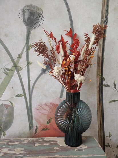 droogbloemen boeket roze rood 