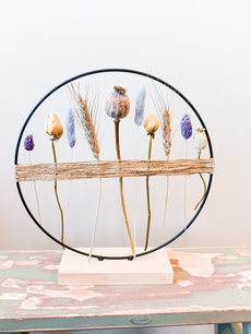Droogbloemen krans bloomring paars Droogbloemen krans bloomring paars
