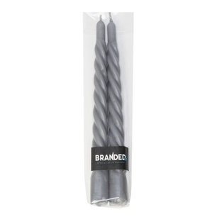Branded steelgrey swirl kaarsen Branded steelgrey swirl kaarsen