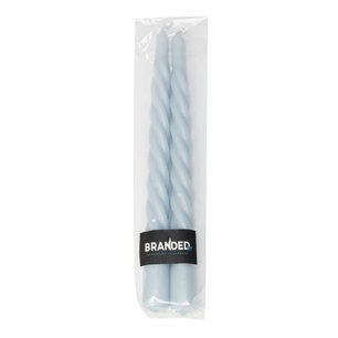 Branded Baby blue swirl kaarsen Branded Baby blue swirl kaarsen