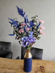 zijden boeket Blauw roze